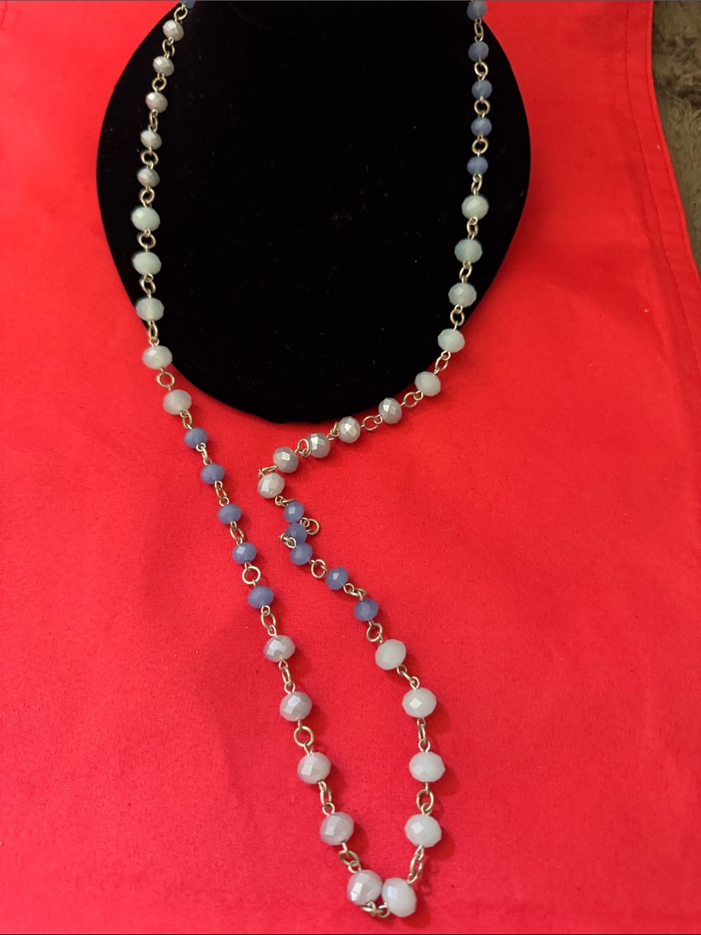 Premier Designs Aqua and Blue Beaded Necklace